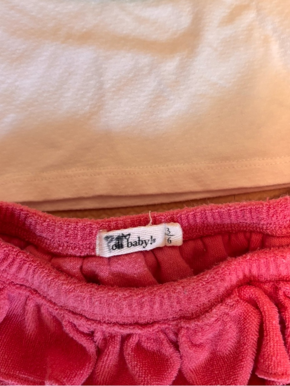 Oh Baby Girls 3-6 Months Watermelon Terry Applique Short Sleeve Tushie Set - Picture 4 of 5